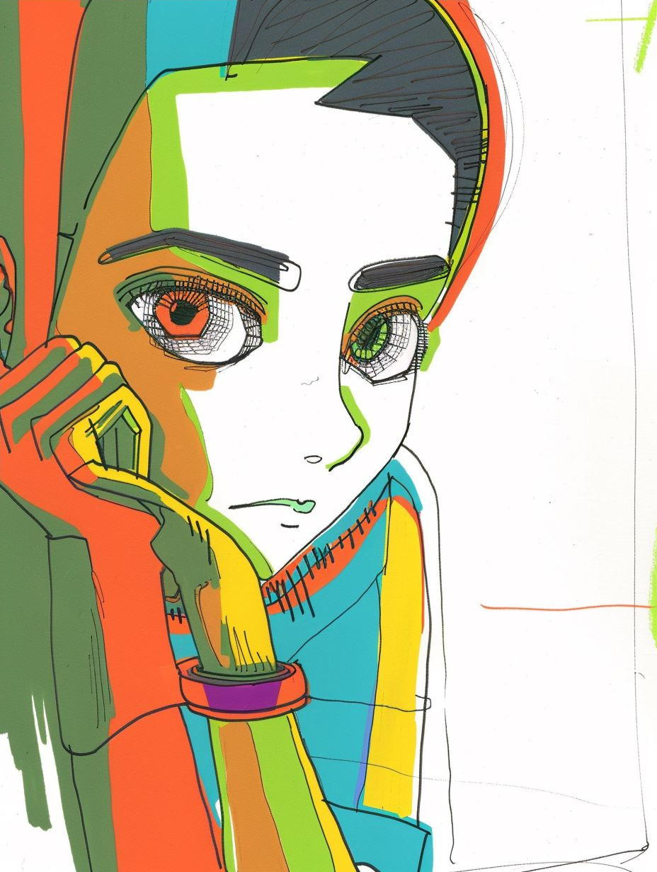 Cyberpunk Neon Fragmented Portrait