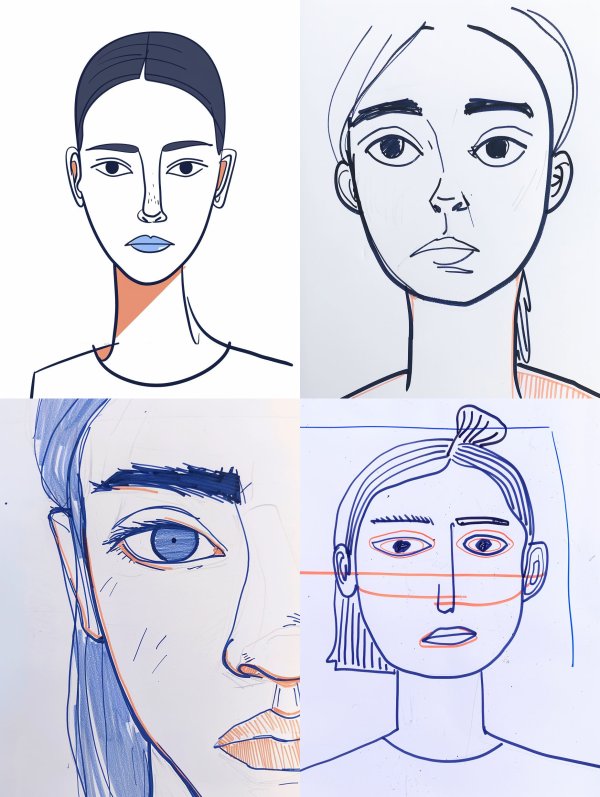 Minimalist Linear Portrait Study