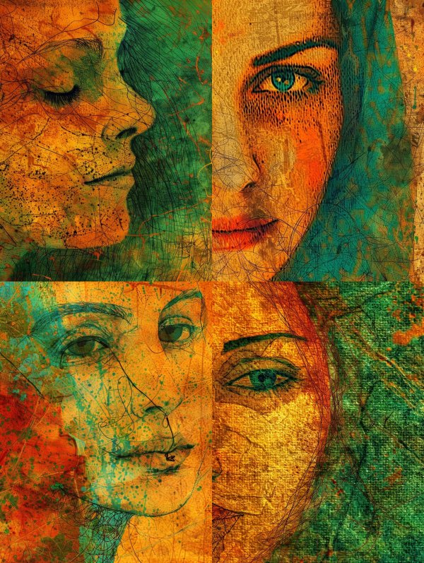 Ethereal Gaze in Textured Gold