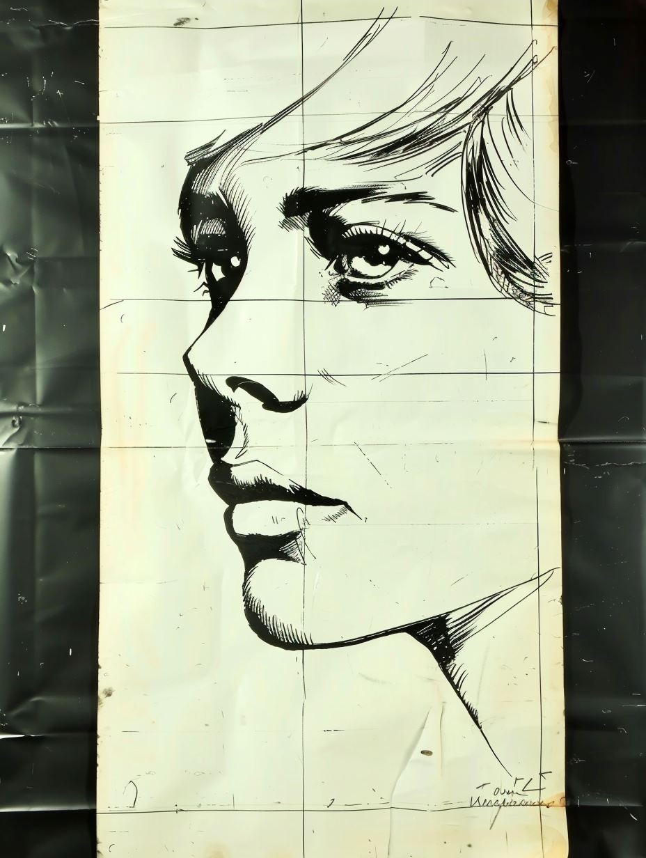 Ink Grid Portrait - Image 4