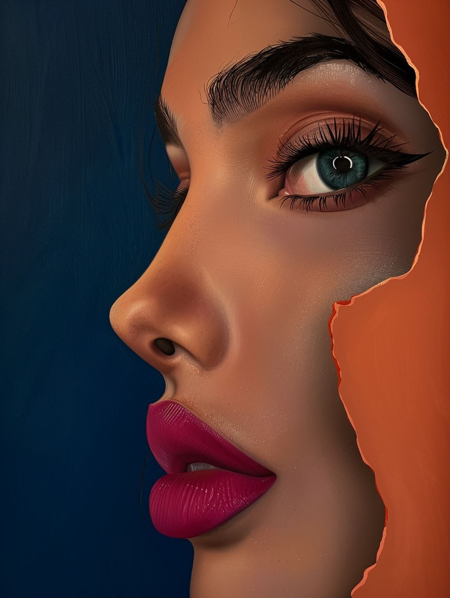 Fragmented Beauty in Vivid Contrast