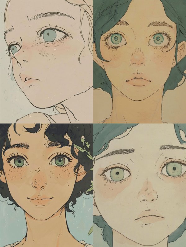 Melancholy Gaze in Muted Tones