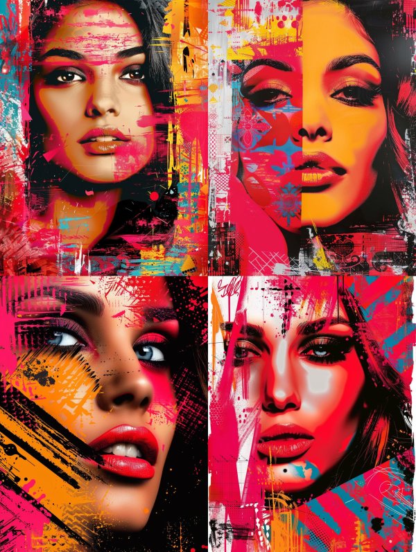 Neon Splatter Portrait