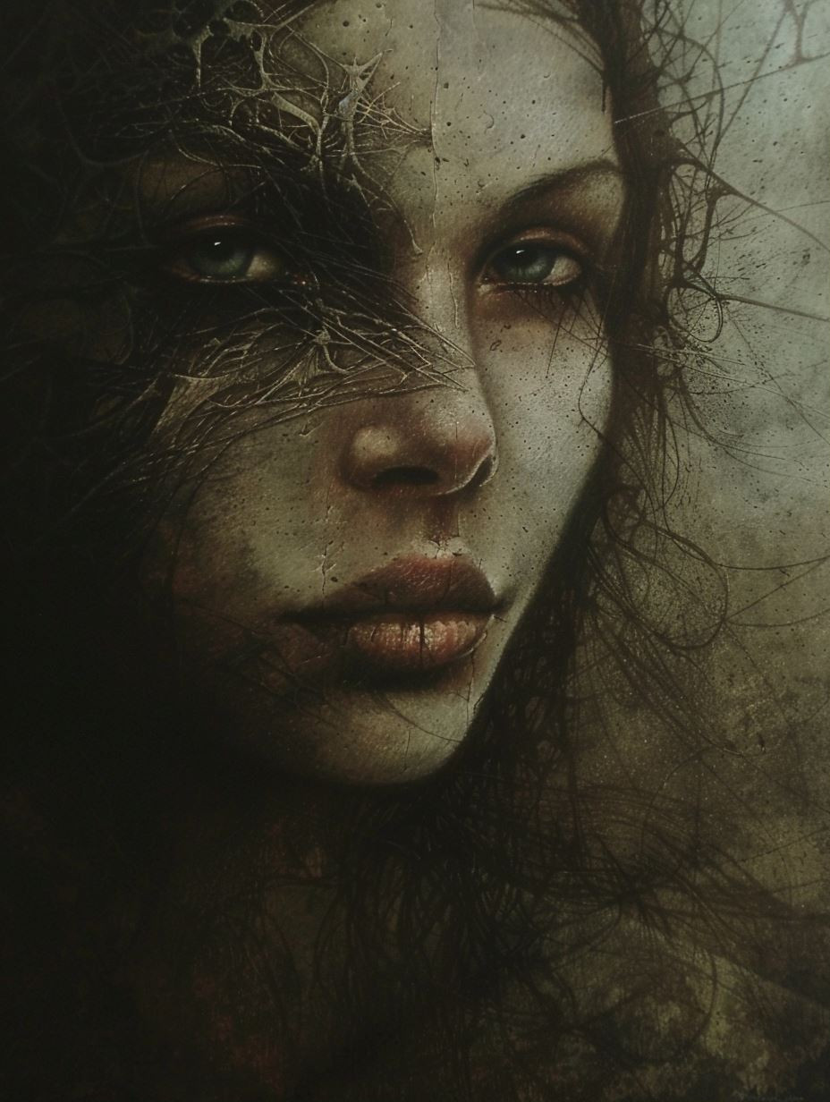 Ethereal Shadows of Tangled Veils