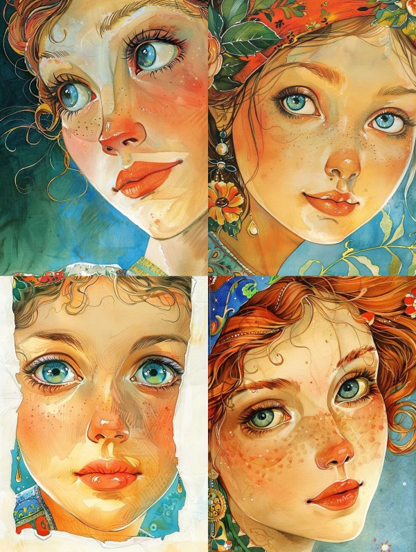Ethereal Watercolor Gaze