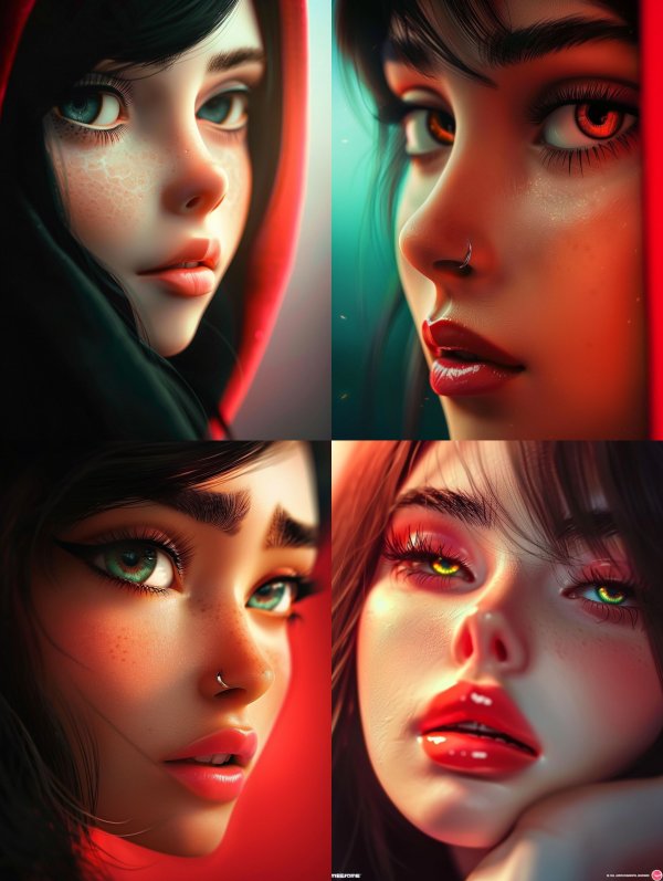 Crimson Hooded Gaze