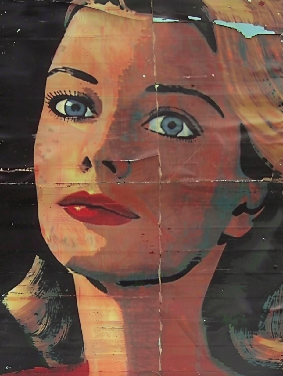 Vintage Noir Pop Art Portrait