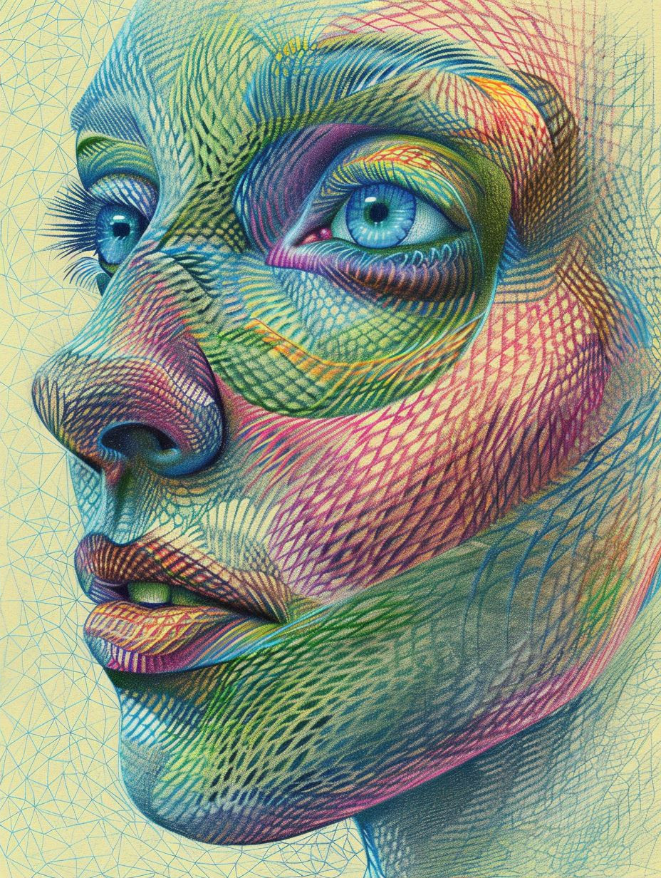 Prismatic Serpent Skin Portrait