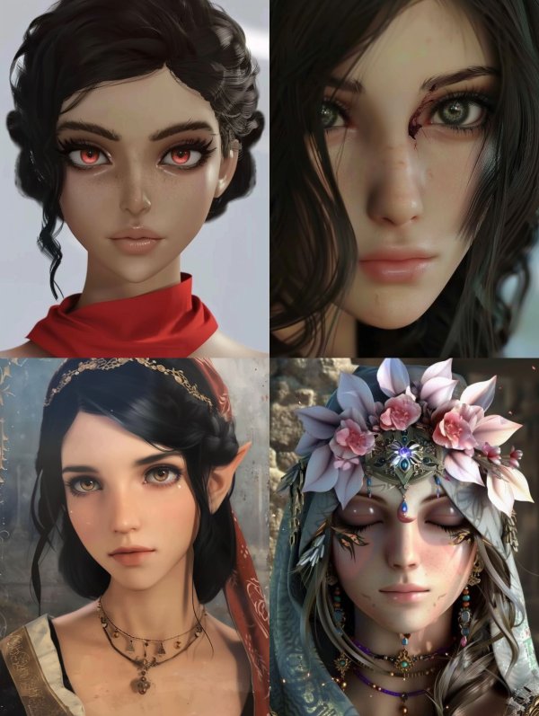 Crimson Gaze Ethereal Portrait