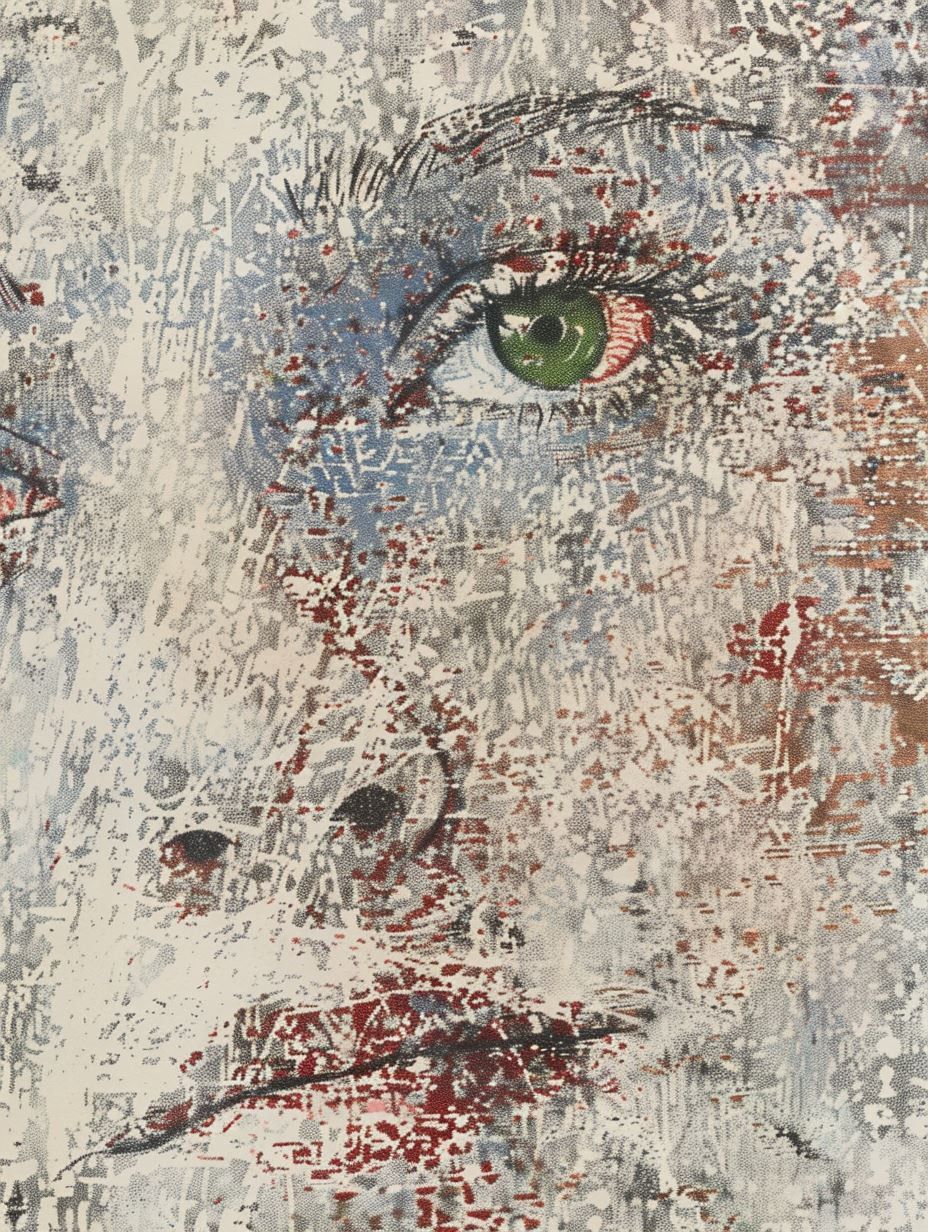 Fragmented Digital Mosaic Portrait