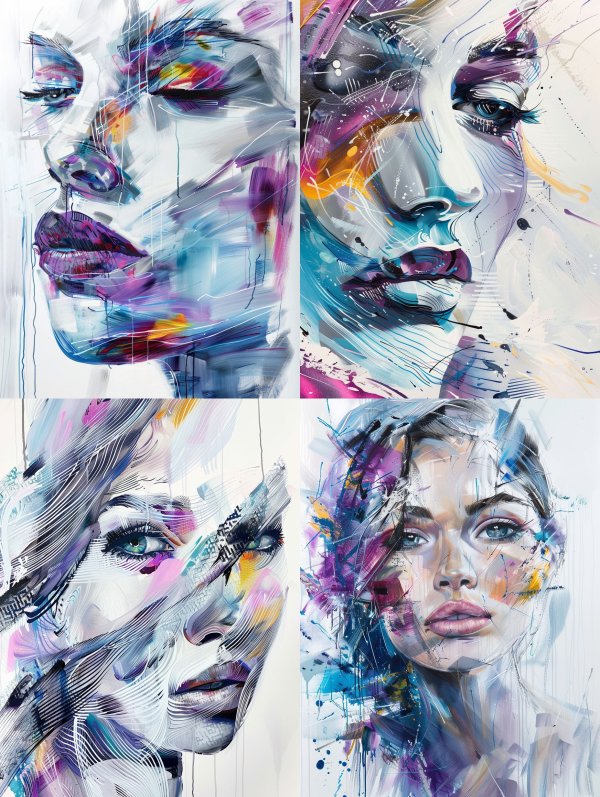 Abstract Neon Portrait Fusion