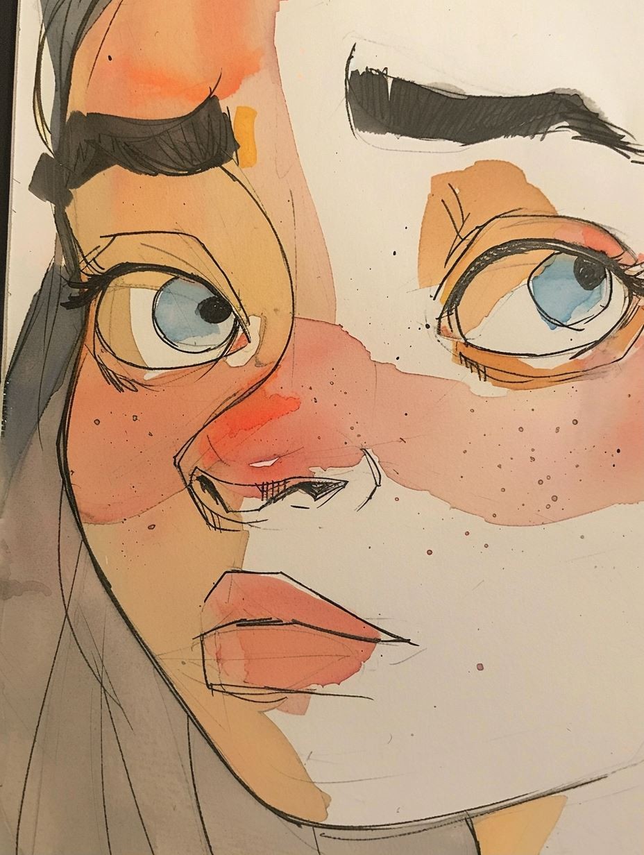 Abstract Watercolor Gaze