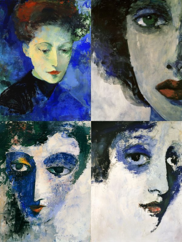 Melancholic Blue Portrait Studies