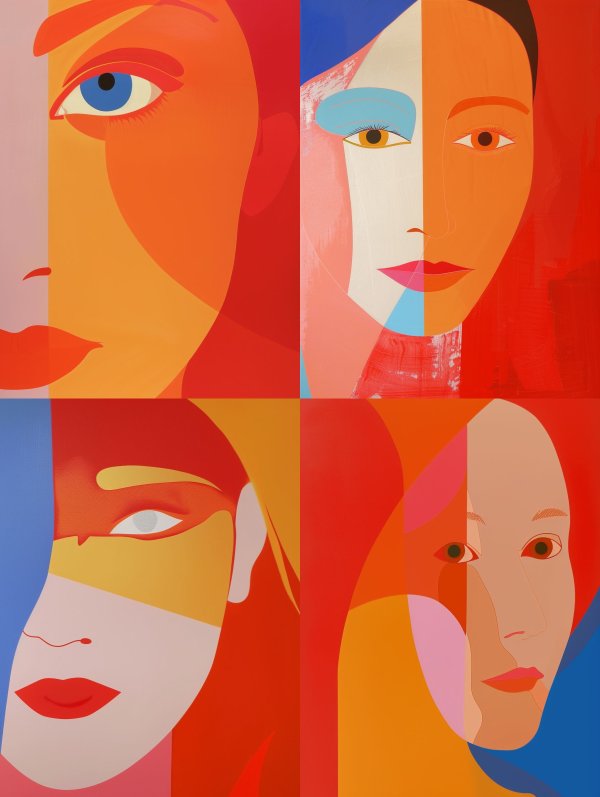 Vibrant Minimalist Portrait Study