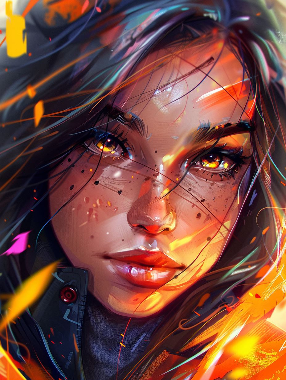 Ember Glow Digital Portrait