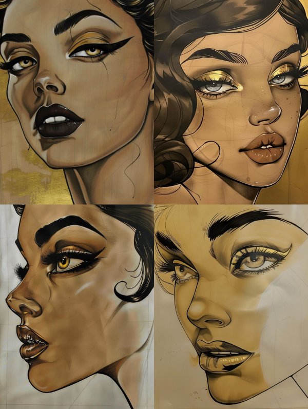 Golden Gaze Noir Portrait