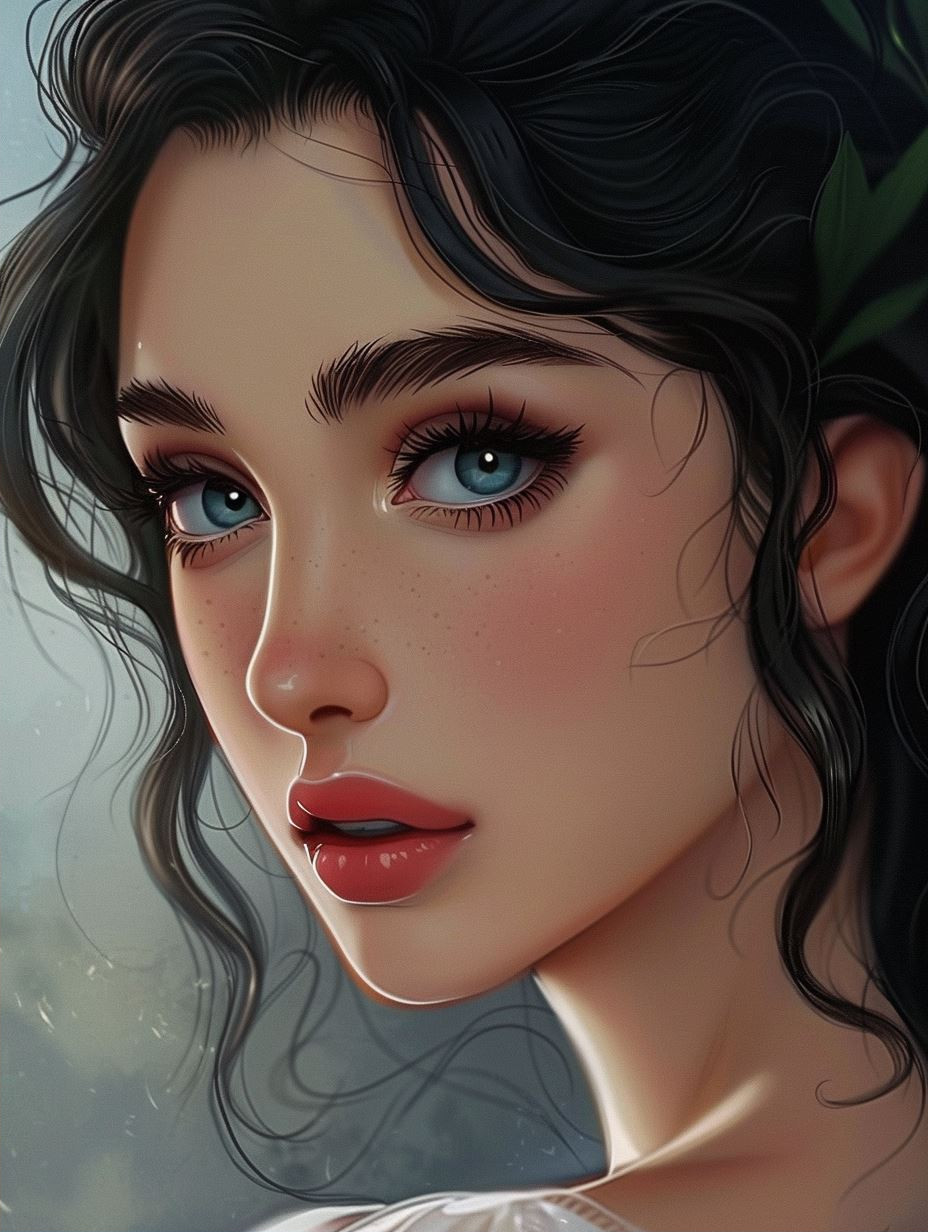 Ethereal Dreamy Digital Portrait