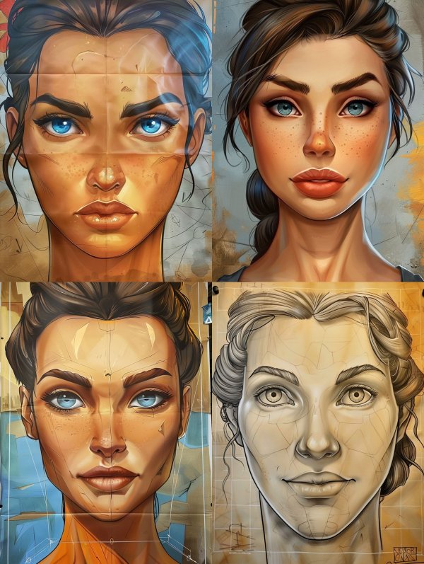 Weathered Portrait of Azure Eyes