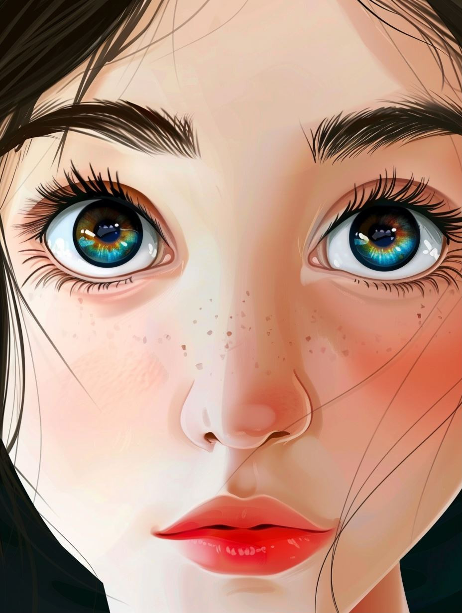 Ethereal Gaze Digital Portrait