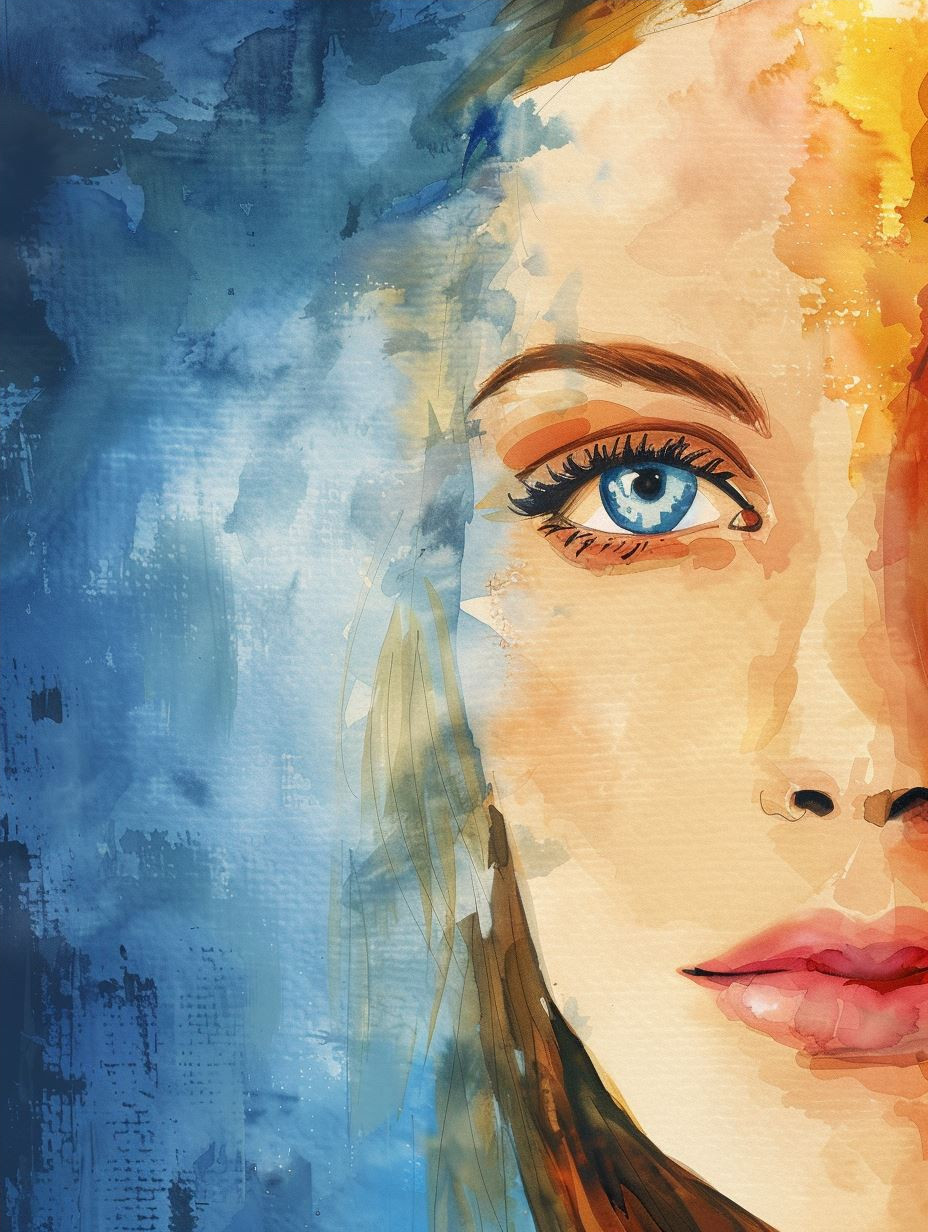 Ethereal Gaze in Watercolor