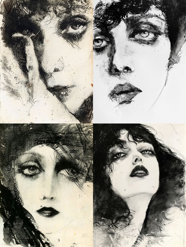 Haunting Ink Portrait Studies