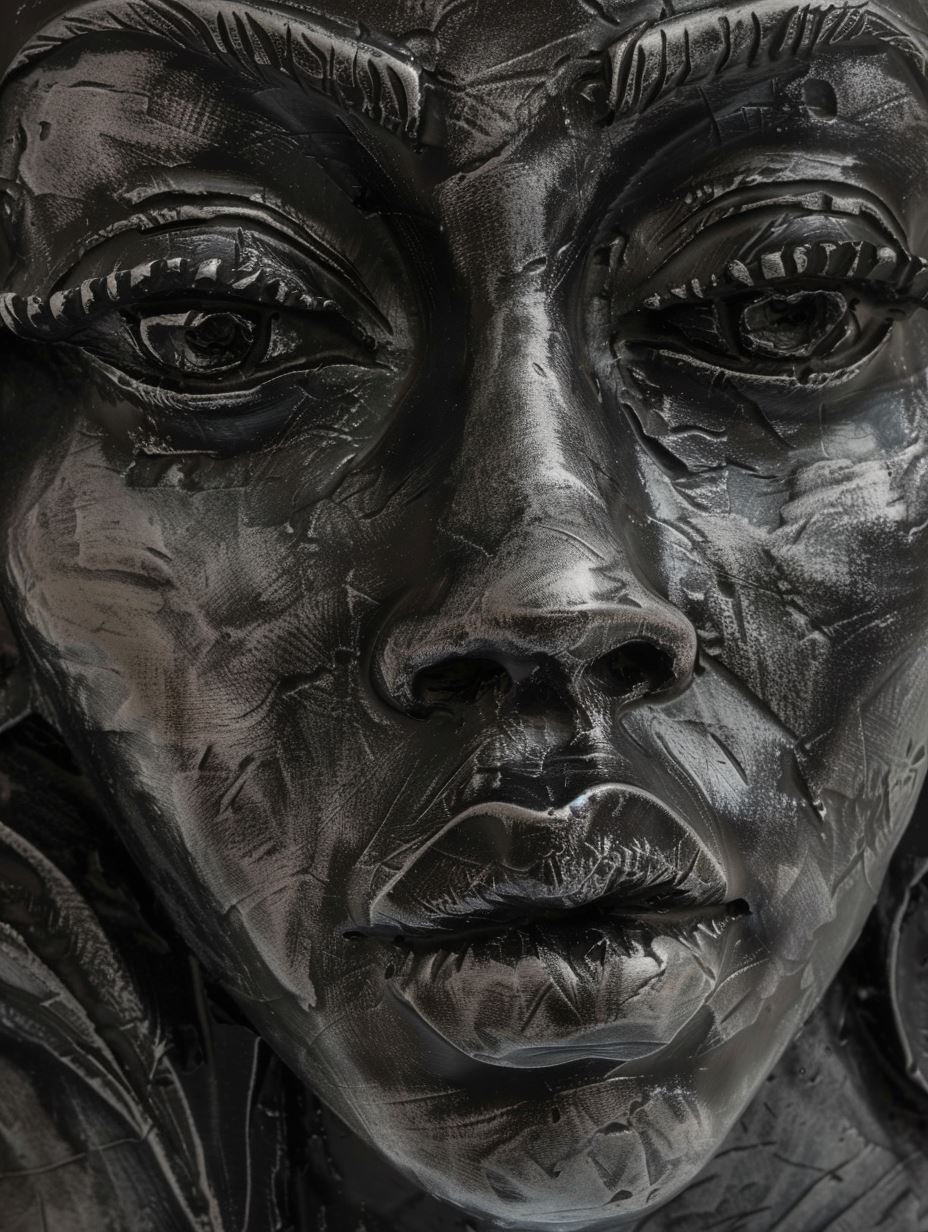 Molten Obsidian Sculpted Portrait