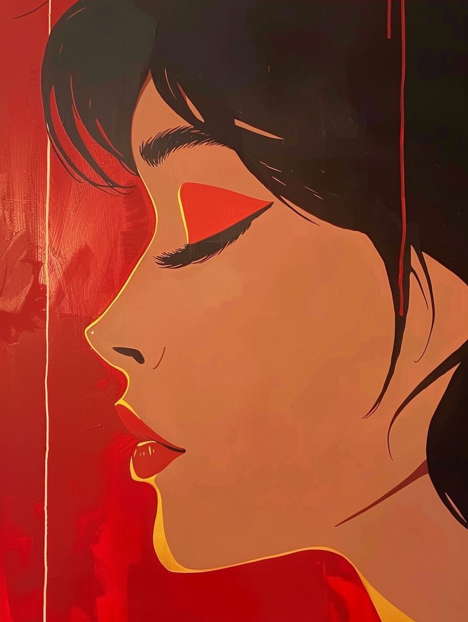 Crimson Anime Elegance