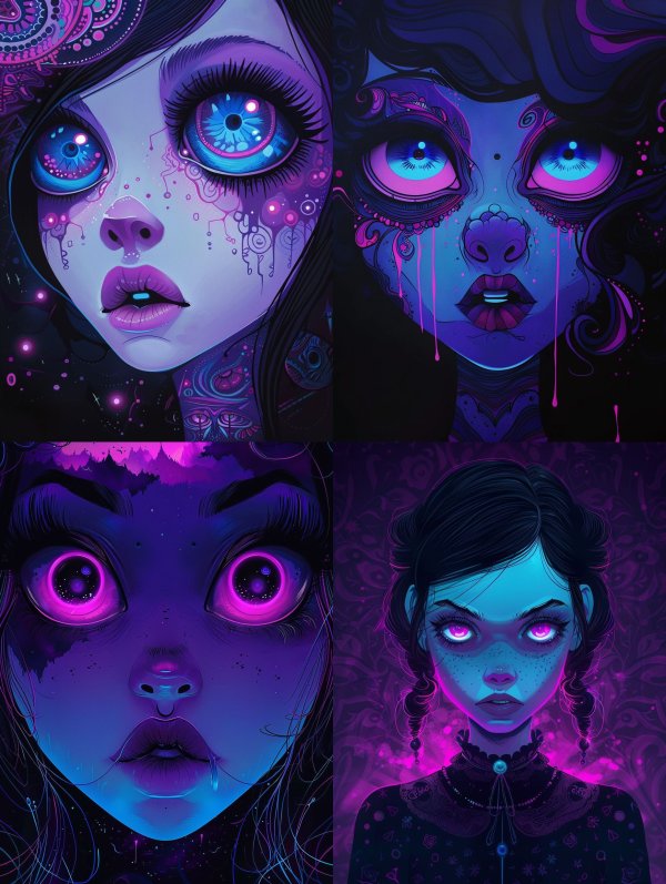 Neon Cosmic Dream Portrait
