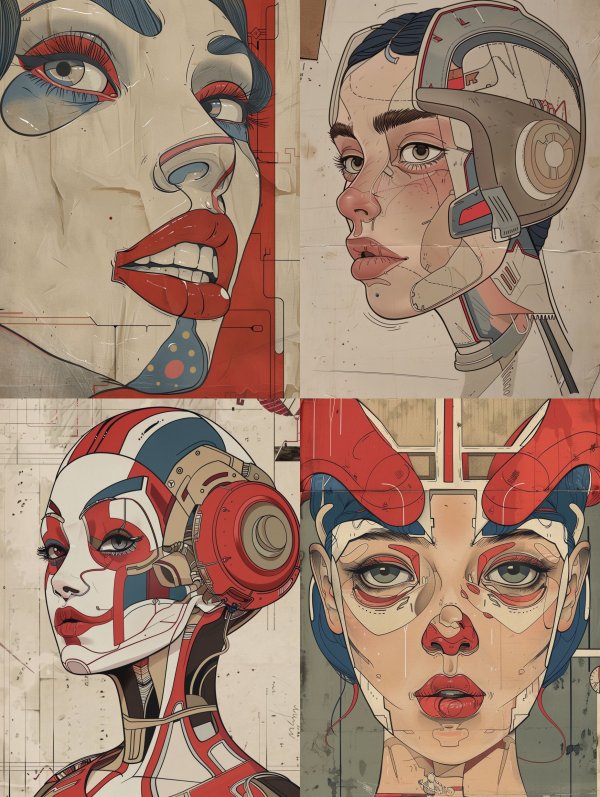 Retro Futurist Pop Art Portrait