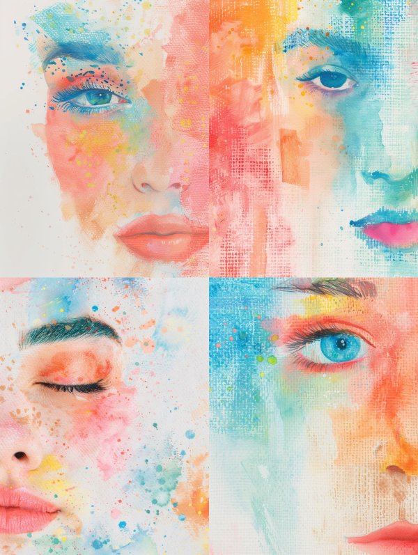 Prismatic Watercolor Portrait Study