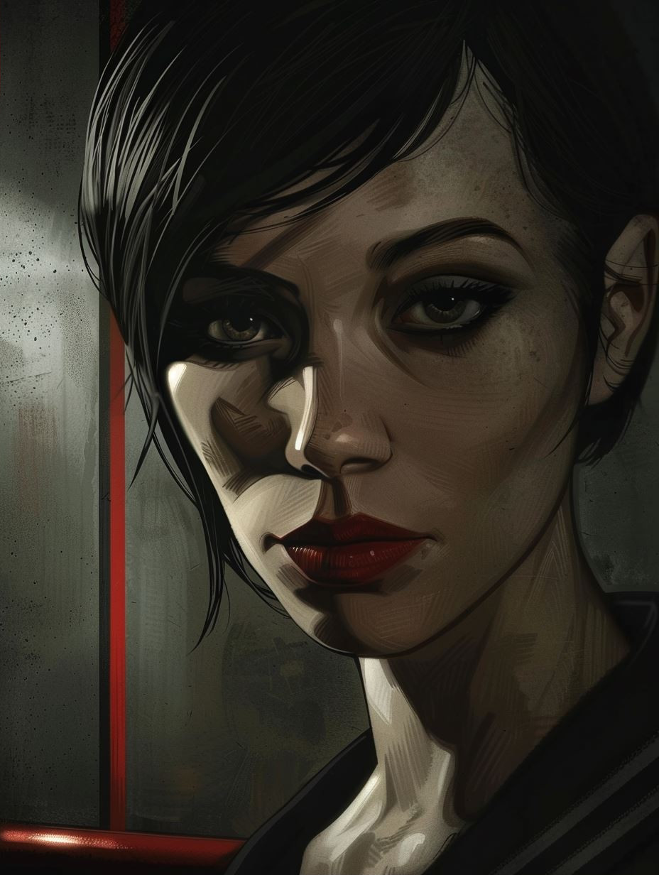 Cyberpunk Edge Noir Portrait