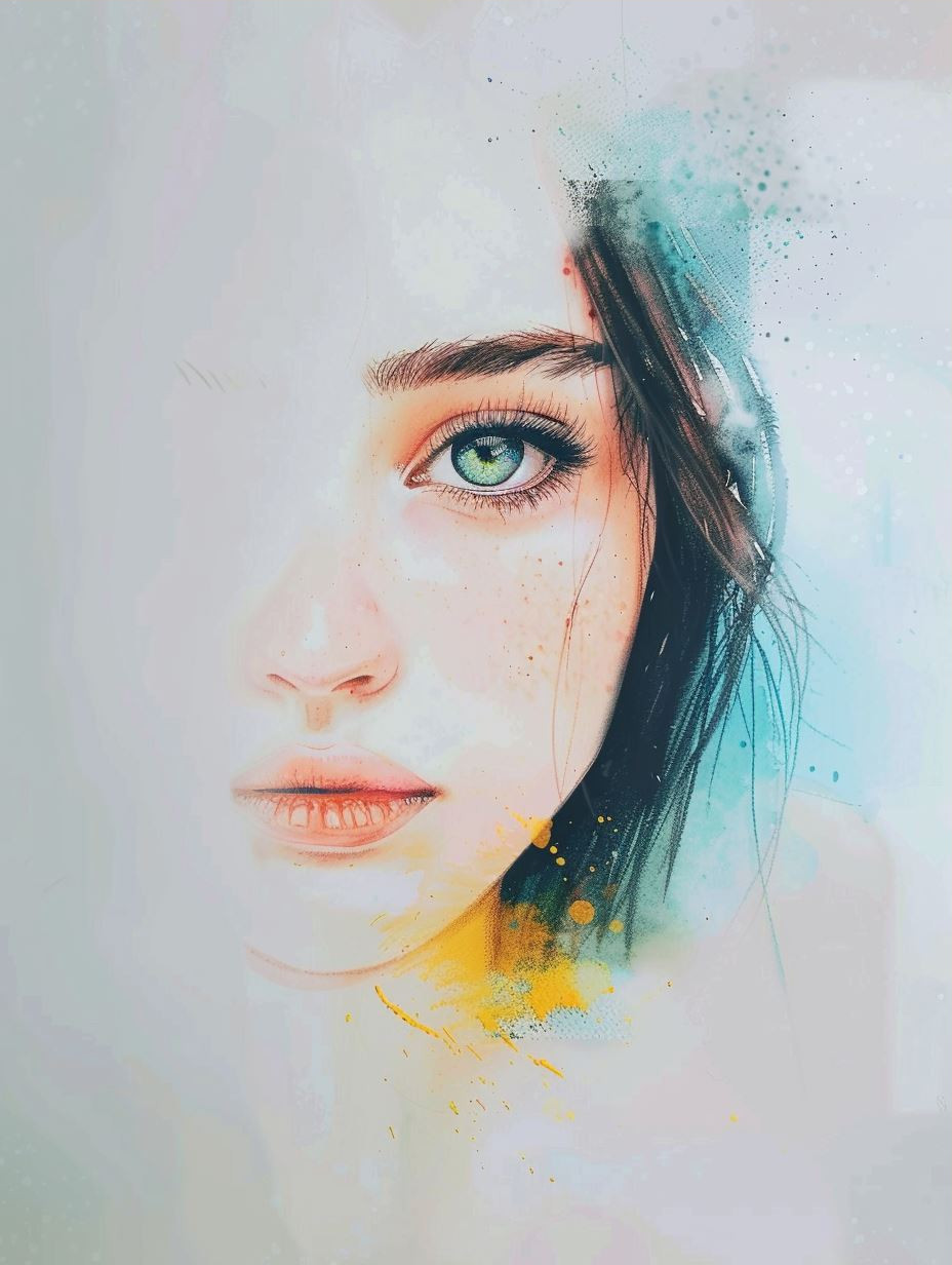Celestial Watercolor Portrait Dream - Image 3