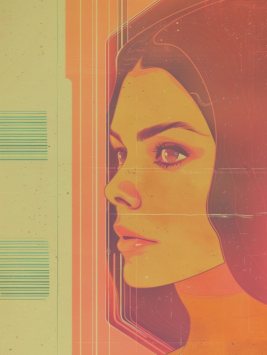 Ethereal Peach Geometric Portrait