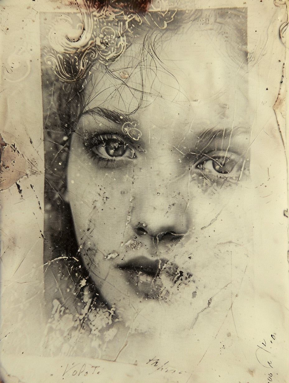 Vintage Distressed Ethereal Portrait - Image 3