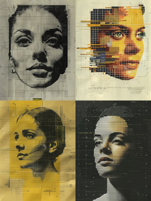 Digital Blueprint Portraiture Study