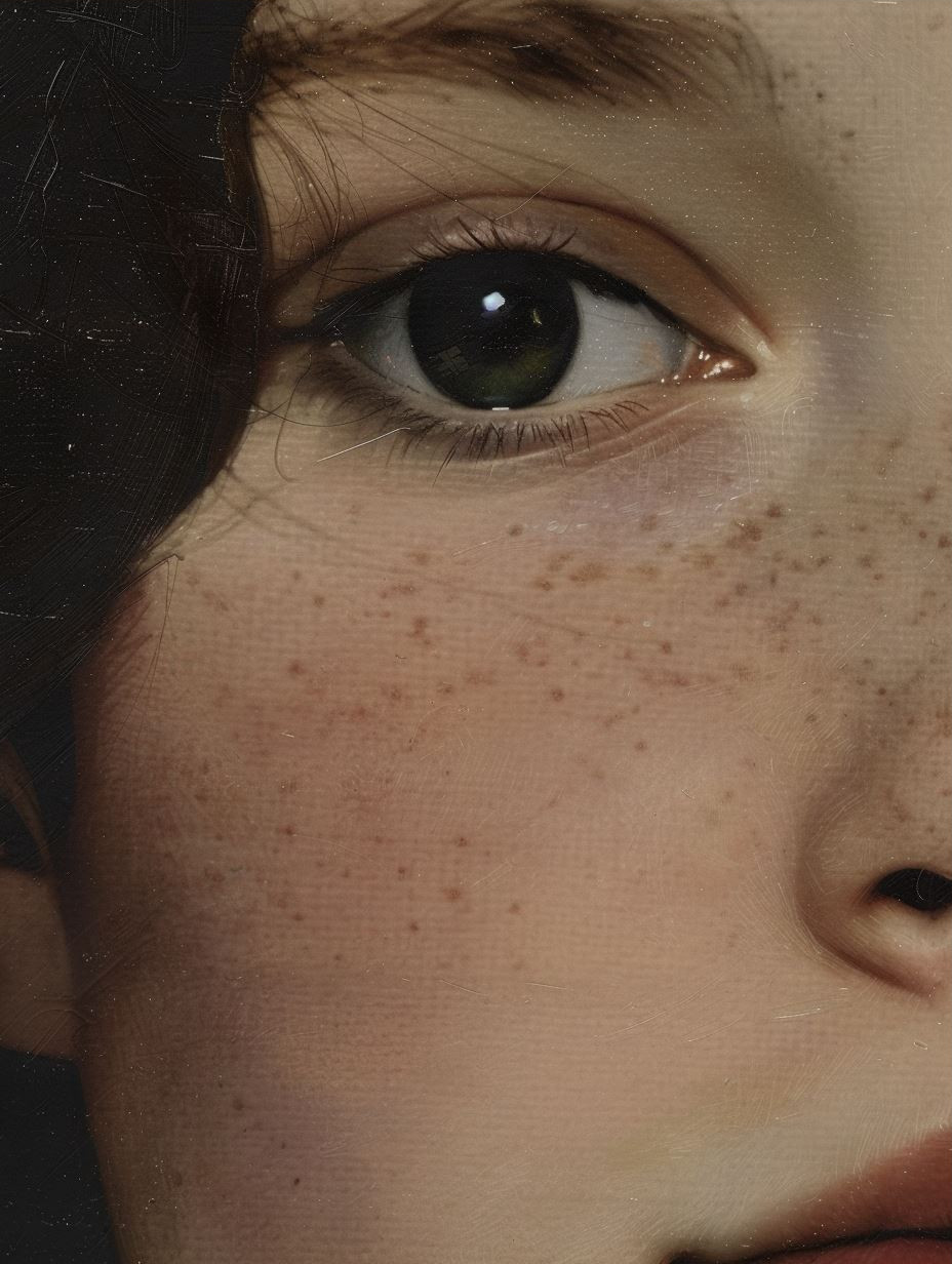 Ethereal Gaze in Textured Grain