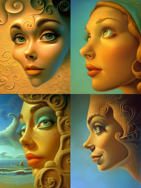 Ethereal Golden Surrealist Portraits