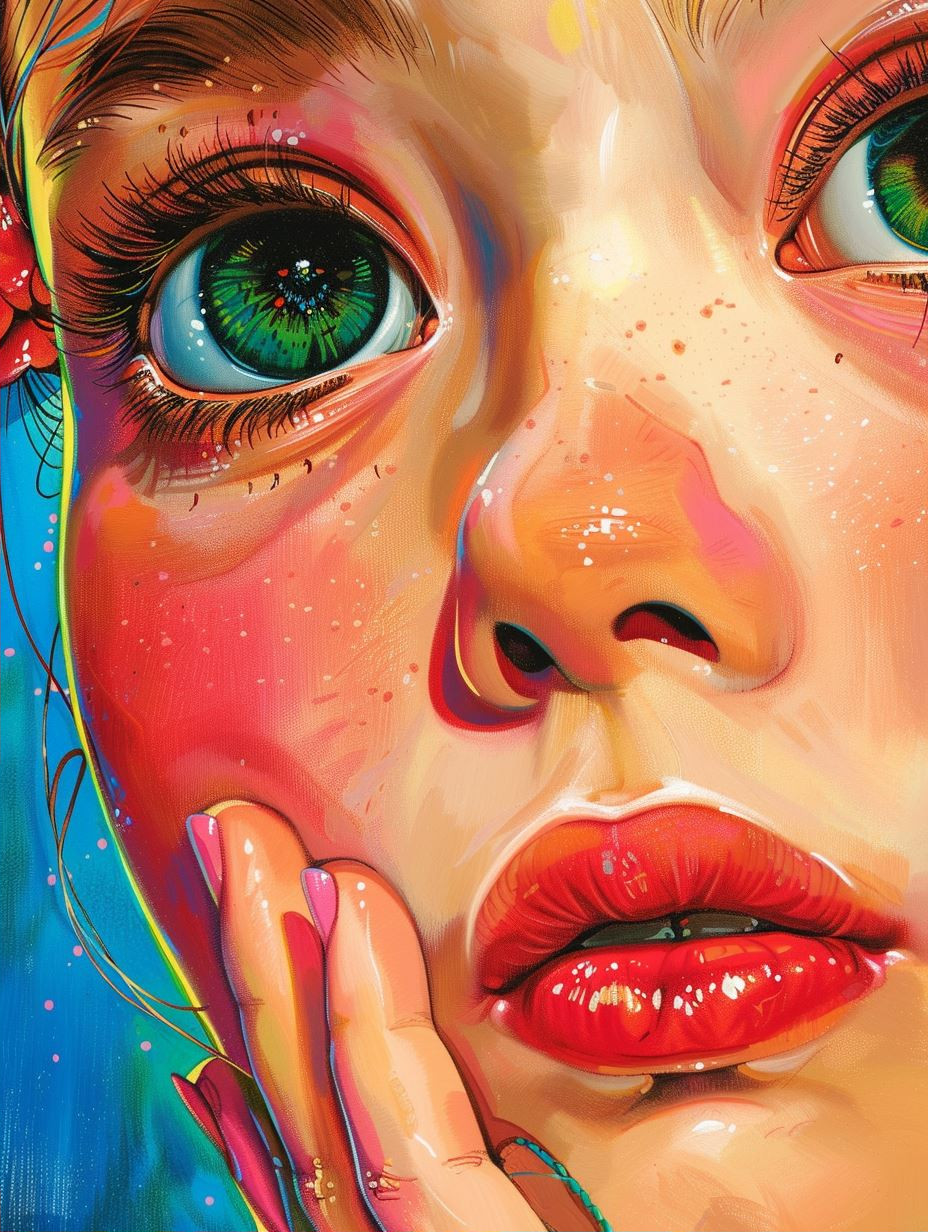 Vibrant Neon Psychedelic Portrait