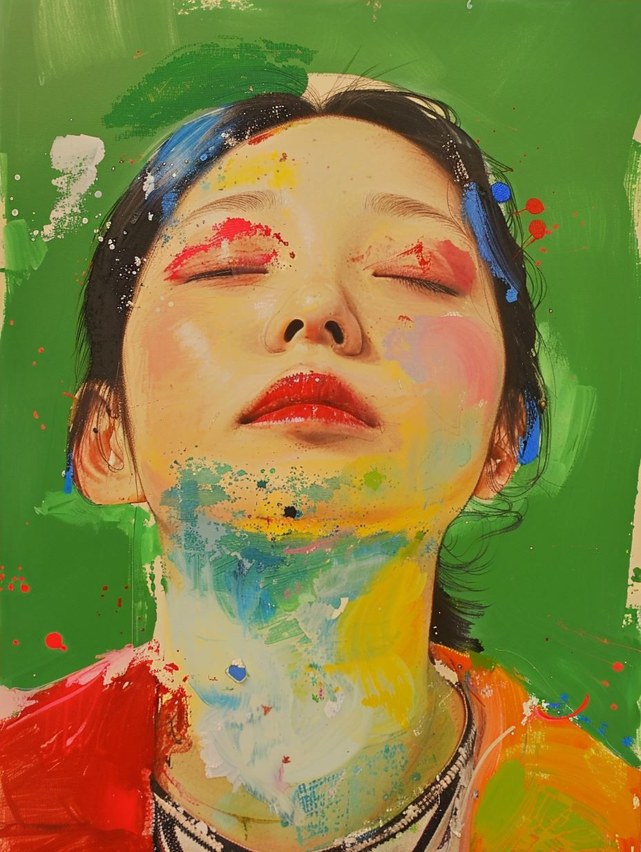 Dreamy Ink Portrait of Innocence