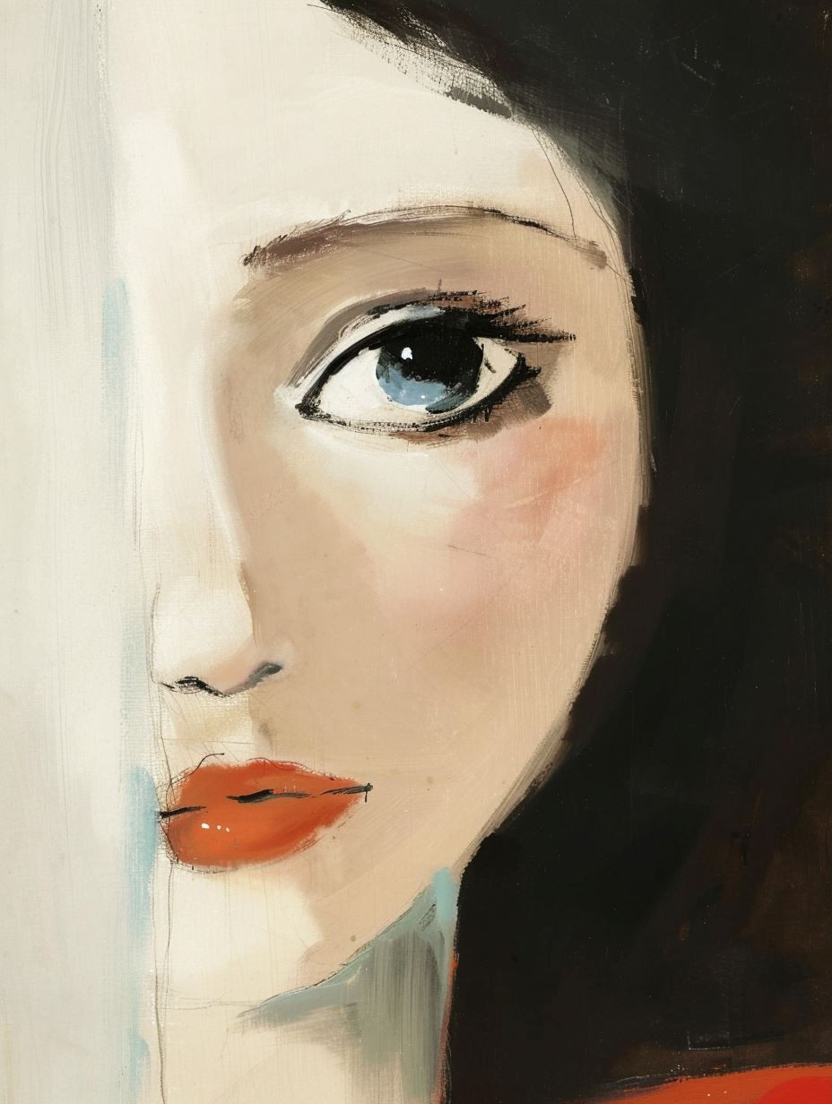 Fragmented Gaze in Pale Tones