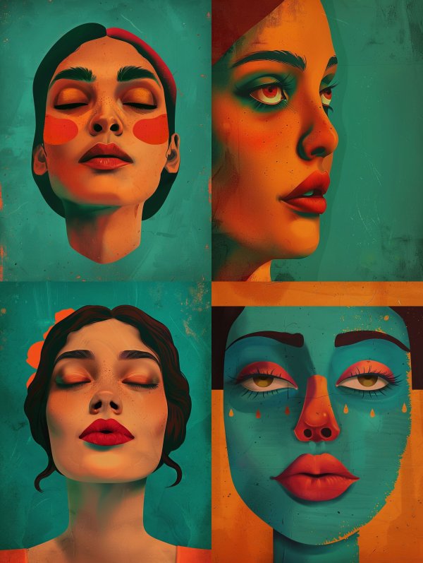 Surreal Teal Portrait Studies