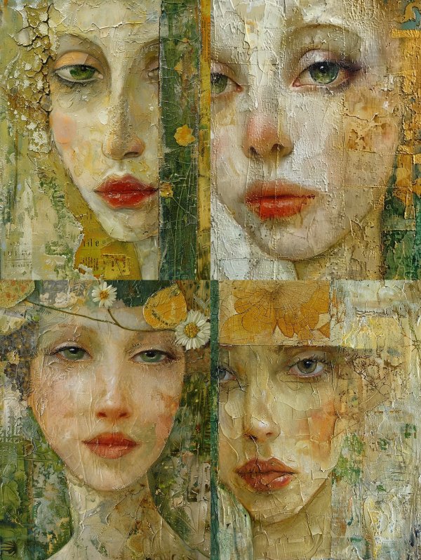Ethereal Portraits in Textured Gold
