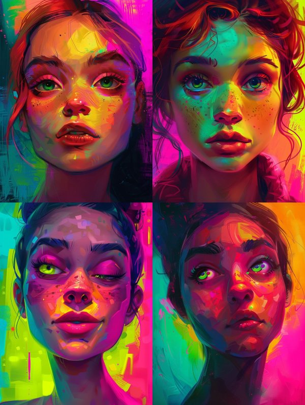 Neon Prism Portrait Study
