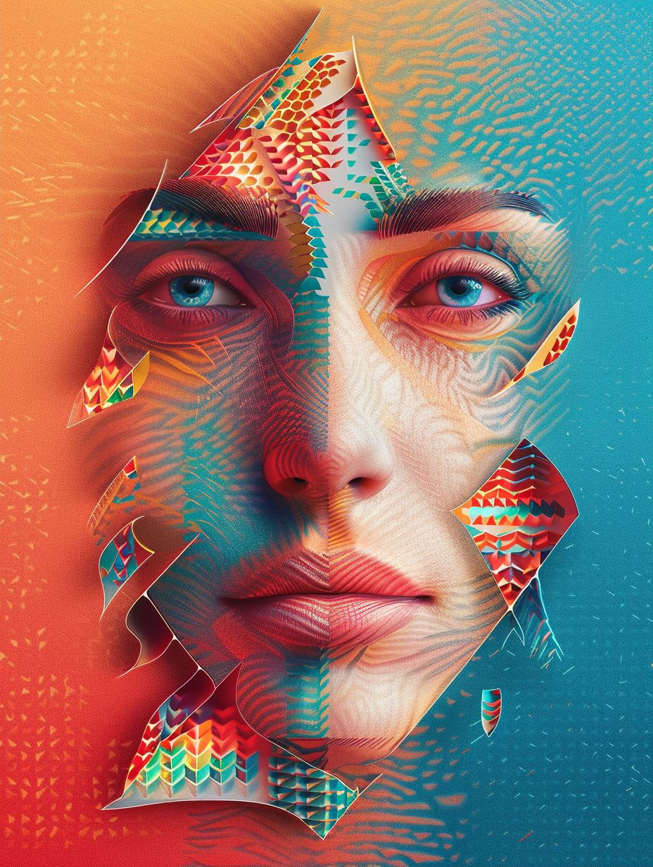 Prismatic Digital Fragment Portrait