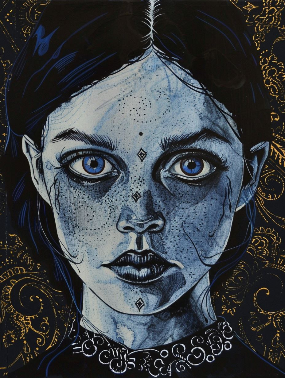 Celestial Azure Mystic Portrait