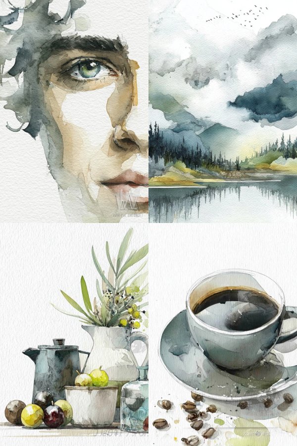 Ethereal Watercolor Gaze