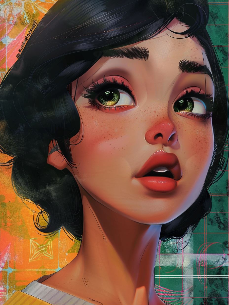 Ethereal Gaze in Digital Pastel