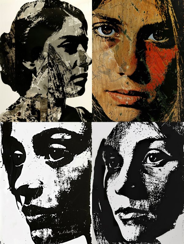 Fragmented Noir Portrait