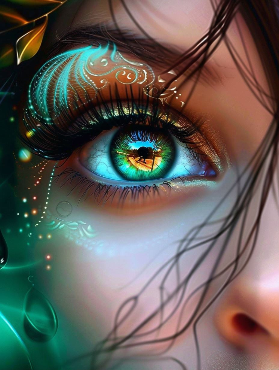 Ethereal Gaze of Neon Nature