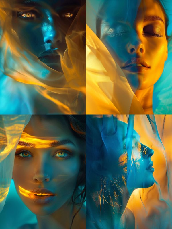 Ethereal Glow of Amber Veils